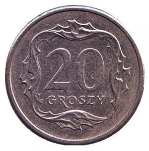 Монета 20 грошів. 2007,09 рік, Польща. (В) Полтава - фото 1
