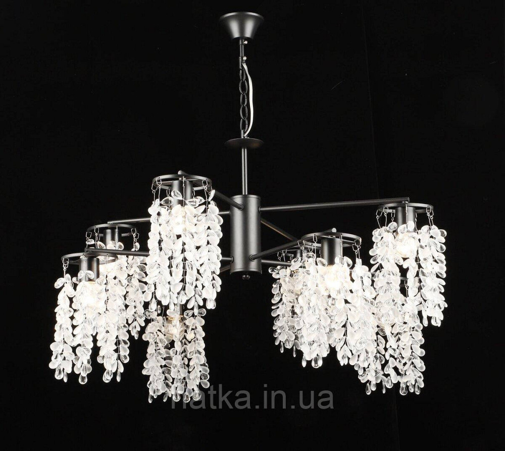 Люстра підвісна кришталева S2481/8, Чорний Київ - фото 1