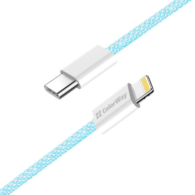 Дата кабель USB-C to Lightning 1.0m 27W blue ColorWay (CW-CBPDCL061-BL) Винница - изображение 11