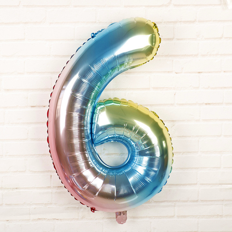 Шарик цифра 6 фольгированная 32 дюйма разноцветный Киев - изображение 2