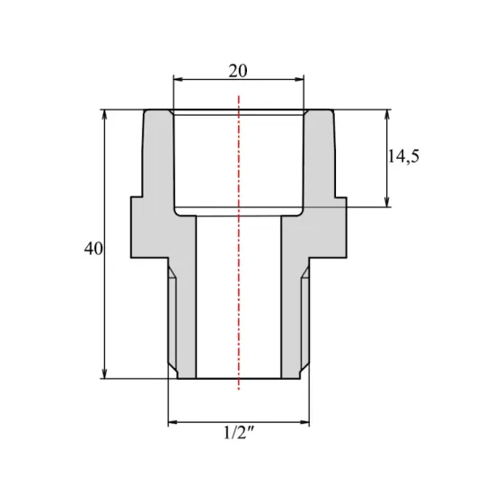 Заглушка PPR Blue Ocean з різзю 20х1/2" НР Київ