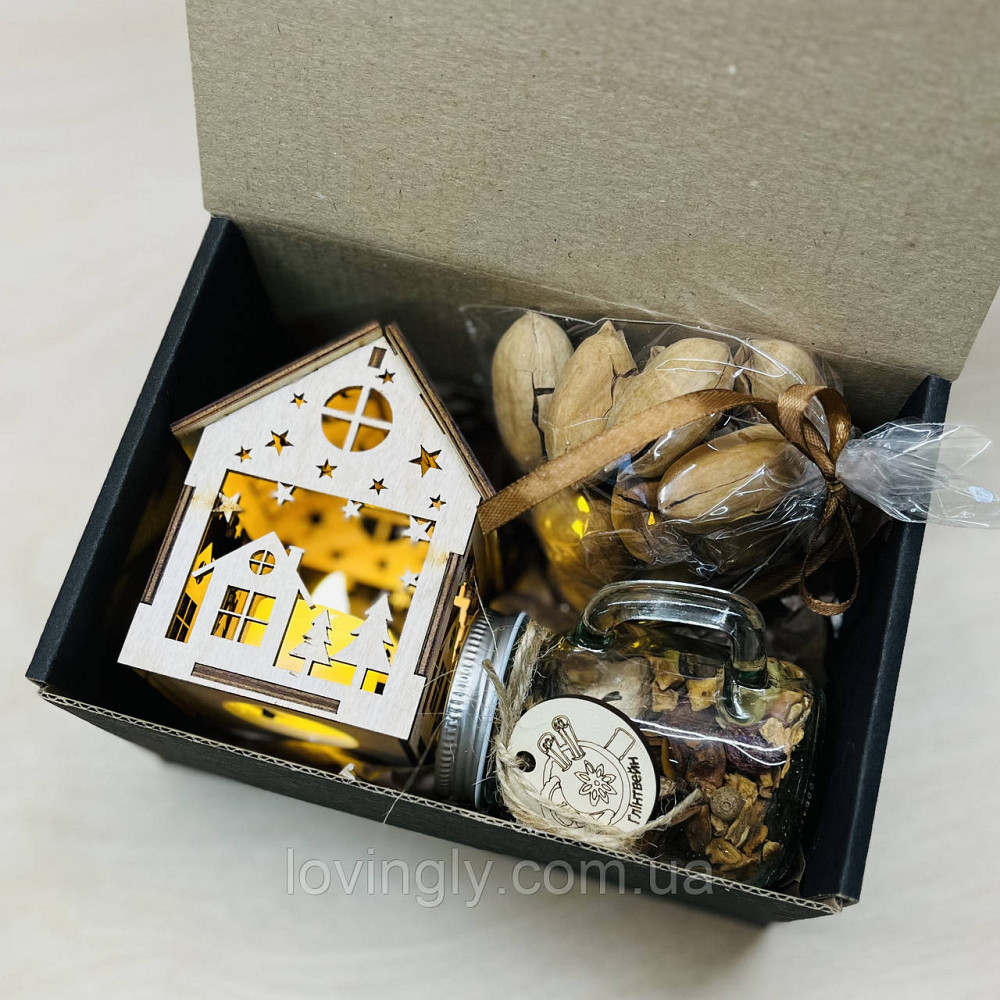 Символічний подарунок на Новий рік та Різдво для чоловіка: будиночок з підсвіткою та глінтвейн Ірпінь - фото 1