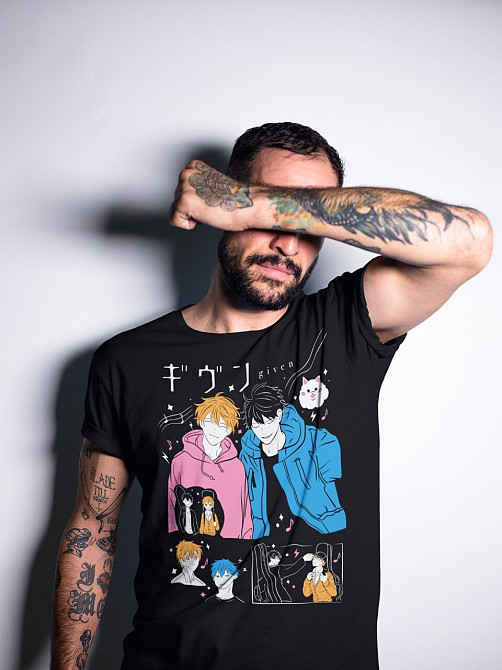 Футболка чоловіча з аніме принтом Гівен Аніме Харукі Накайама оверсайз (S/M/L) Чорний AnimeJ0488 Дніпро - фото 2