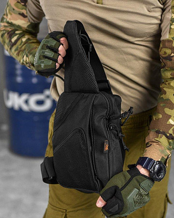 Сумка-слинг тактическая с одной лямкой SILVER KNIGHT  black  ВТ6747 Одесса - изображение 9