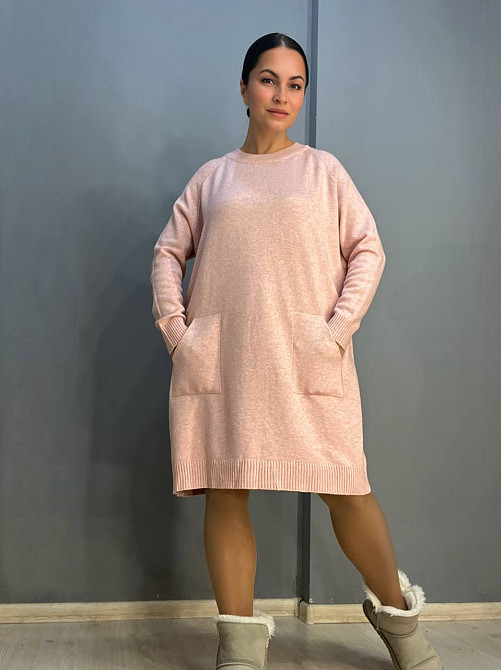 Платье женское LES ETOILES CLAIRES 8198 свитер оверсайз с карманами средняя длина one size, розовый, one size Киев - изображение 15
