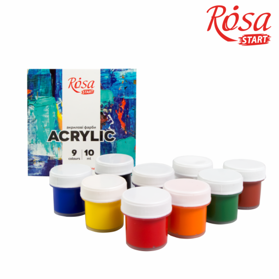 Набор акриловых красок COLOR 9×10мл ROSA START Киев