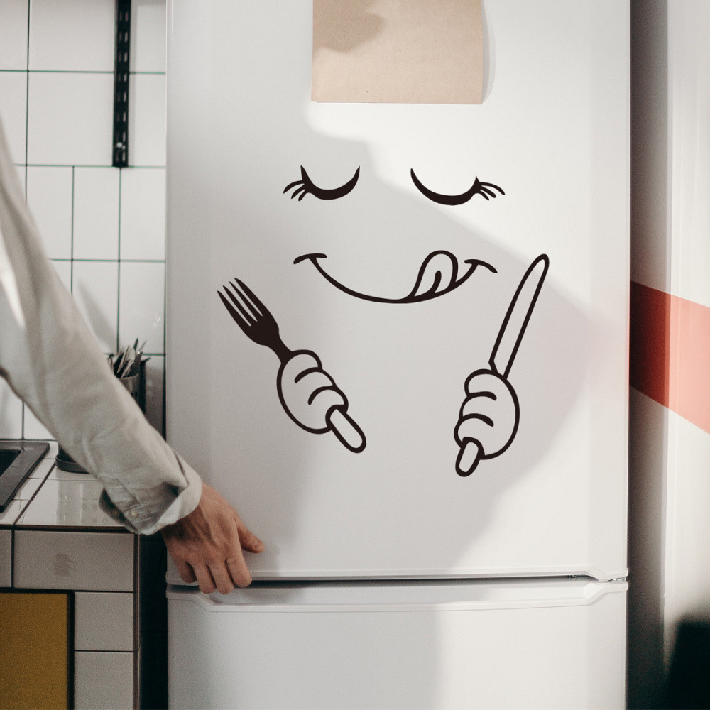 Наклейка на холодильник Смайлик 20 на 30 см черный Киев - изображение 8