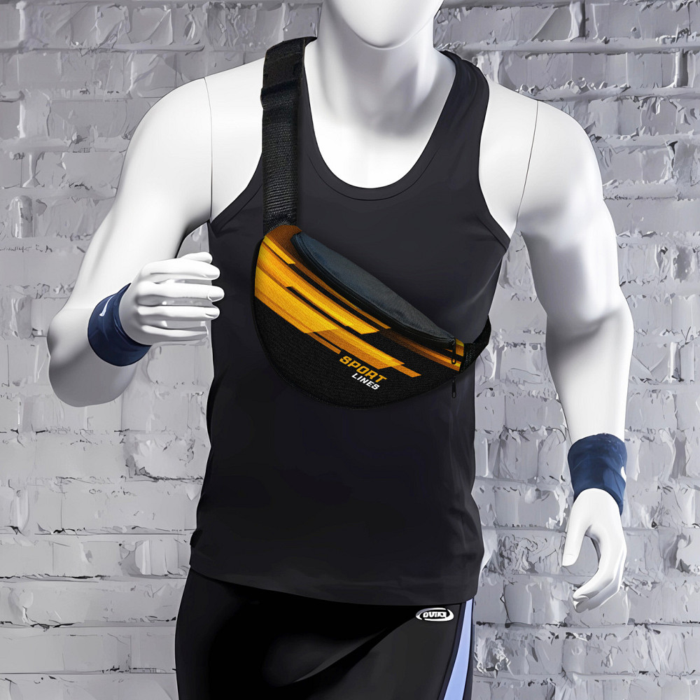 Сумка-бананка Sport чоловіча/жіноча спортивна 32×16 см з розширювачем поясна сумка або сумка через плече (3755) Київ - фото 1