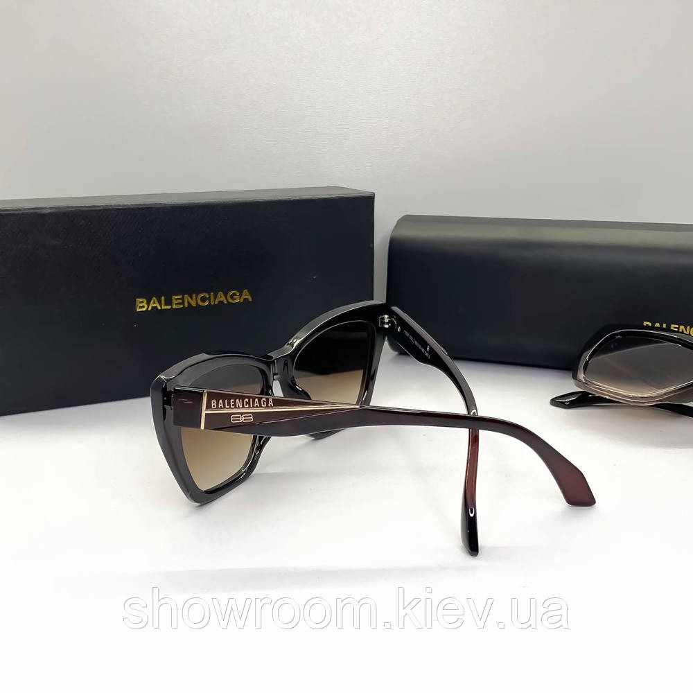 Жіночі сонцезахисні окуляри Balenciaga (06110) brown Київ - фото 4