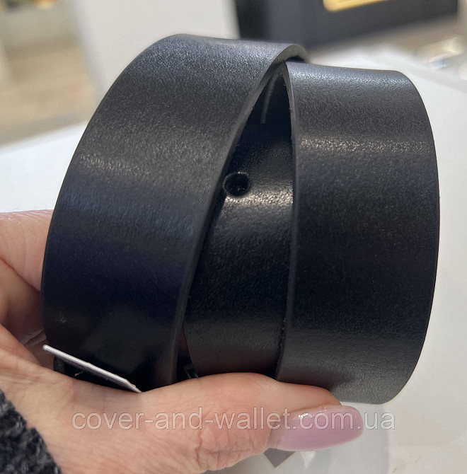 Дитячий/підлітковий ремінь із натуральної шкіри в чорному кольорі PS Leather Київ - фото 4