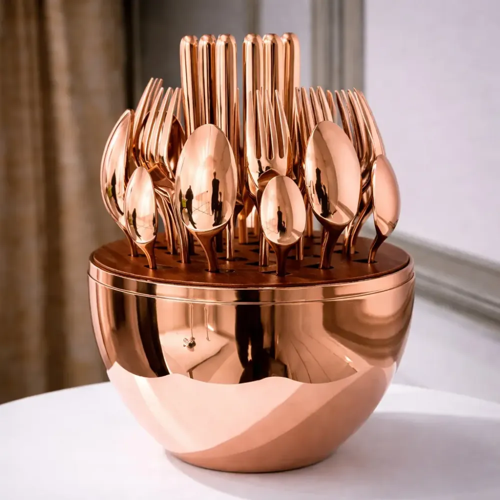 Столовые приборы из нержавеющей стали EGG 24 шт Bronze Коломыя - изображение 2