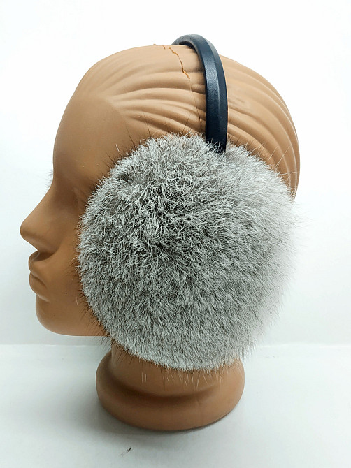 Хутряні навушники дитячі з кролика Сірий Харків - фото 4