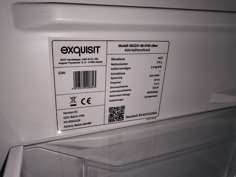 Холодильник Exquisit KGC231-60-010E Silver (Б клас) Луцк - изображение 7