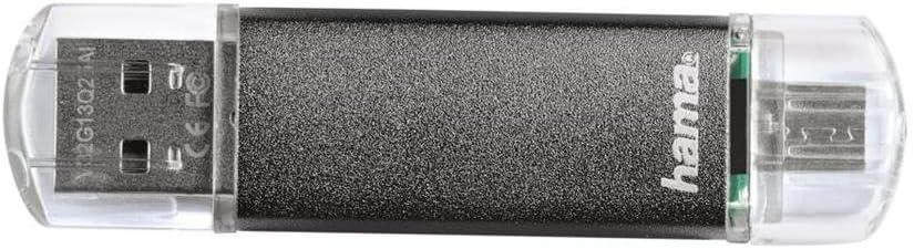 Флеш-накопичувач Hama Laeta Twin 128 ГБ сірий USB 2.0 OTG micro USB 10 МБ/с компактний алюмінієвий корпус флешка накопичувач даних Київ - фото 2