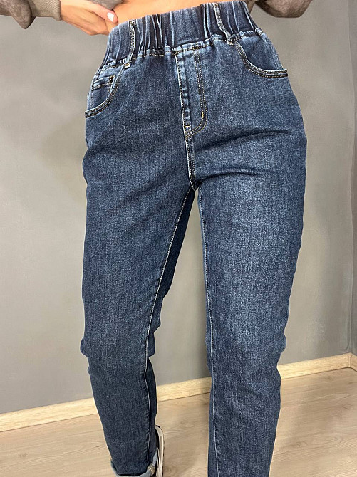 Джинсы женские Vanver 8003-8026 MOM jeans с резинкой на талии увеличенные размеры стрейчевые высокая Одесса - изображение 9
