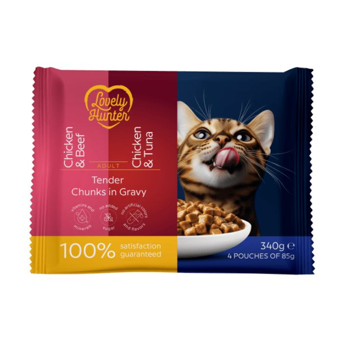 Lovely Hunter Cats Set Adult Сет вологого корму для дорослих котів, 4x85 г Київ - фото 1