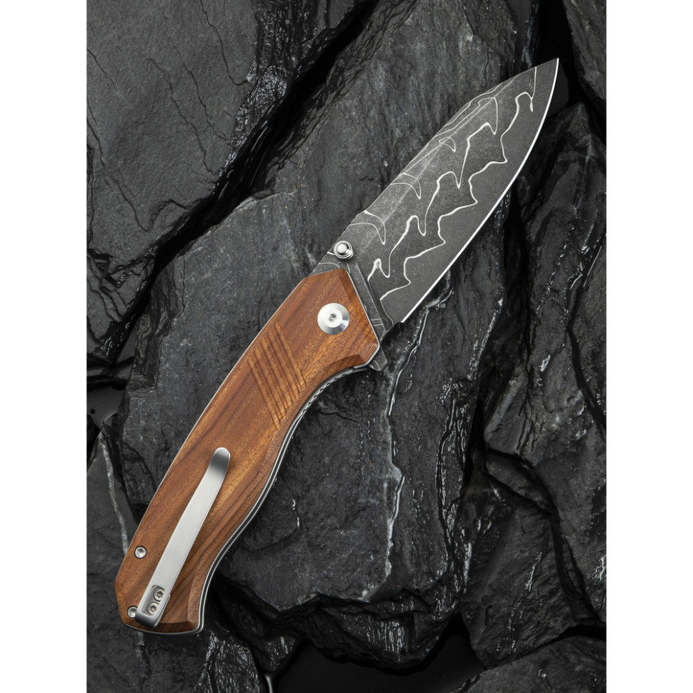 Ніж складаний туристичний Civivi Placoid, (9.3 см) Damascus / Guibourtia Wood Київ - фото 11