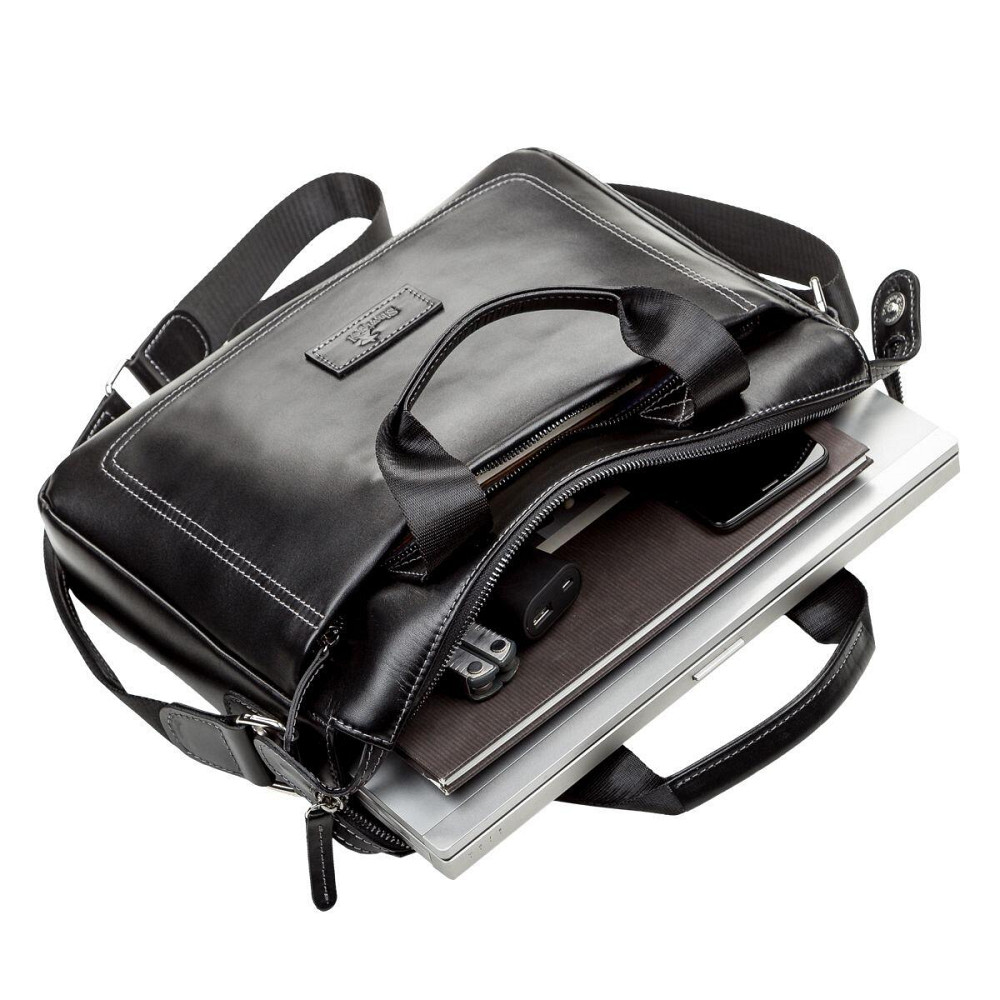 Сумка чоловіча шкіряна Чорна (SHVIGEL) Київ - фото 1