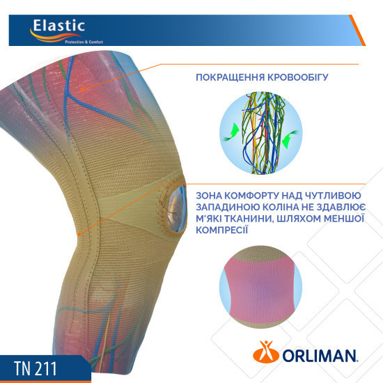 Напівжорсткий наколінник із бічними пластиковими вставками Orliman TN – 211S розмір L Дніпро - фото 3