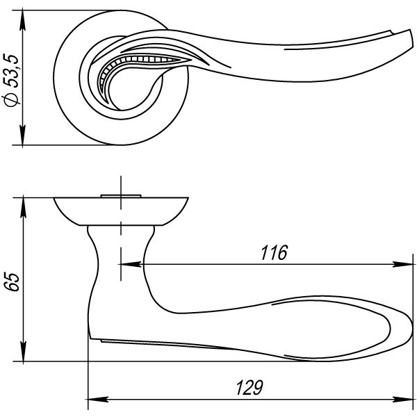 Ручка роздільна Punto (Пунто) ARFA ABG-6 зелена бронза Київ - фото 3