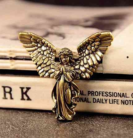 Фигурка ангела из латуни 4.5 см, статуэтка ангел-хранитель, декоративный талисман, подарок Киев