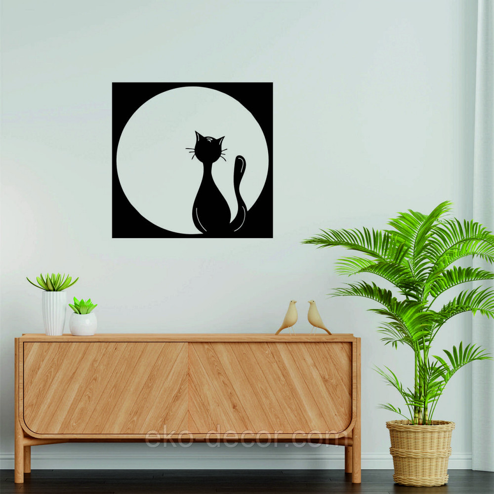 Декоративне настінне 3D Панно «Кіт» Декор на стіну з об'ємом Київ - фото 1