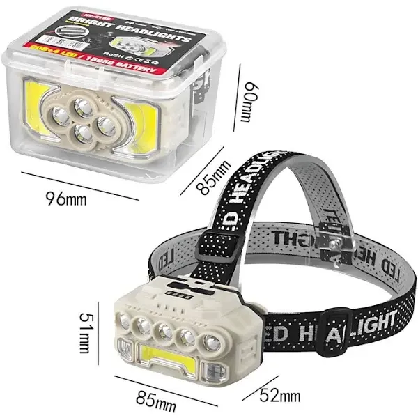 Ліхтар налобний Type-C 1x18650 Bailong HX-817 XPE + COB, USB - Type C,5 режимів роботи Одеса - фото 7