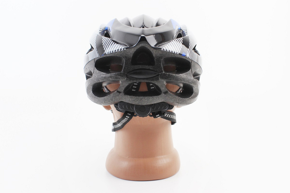 Шолом велосипедний L (54-62 см) знімний козирок, 21 вент. отворів, чорно-синьо-білий Київ - фото 2