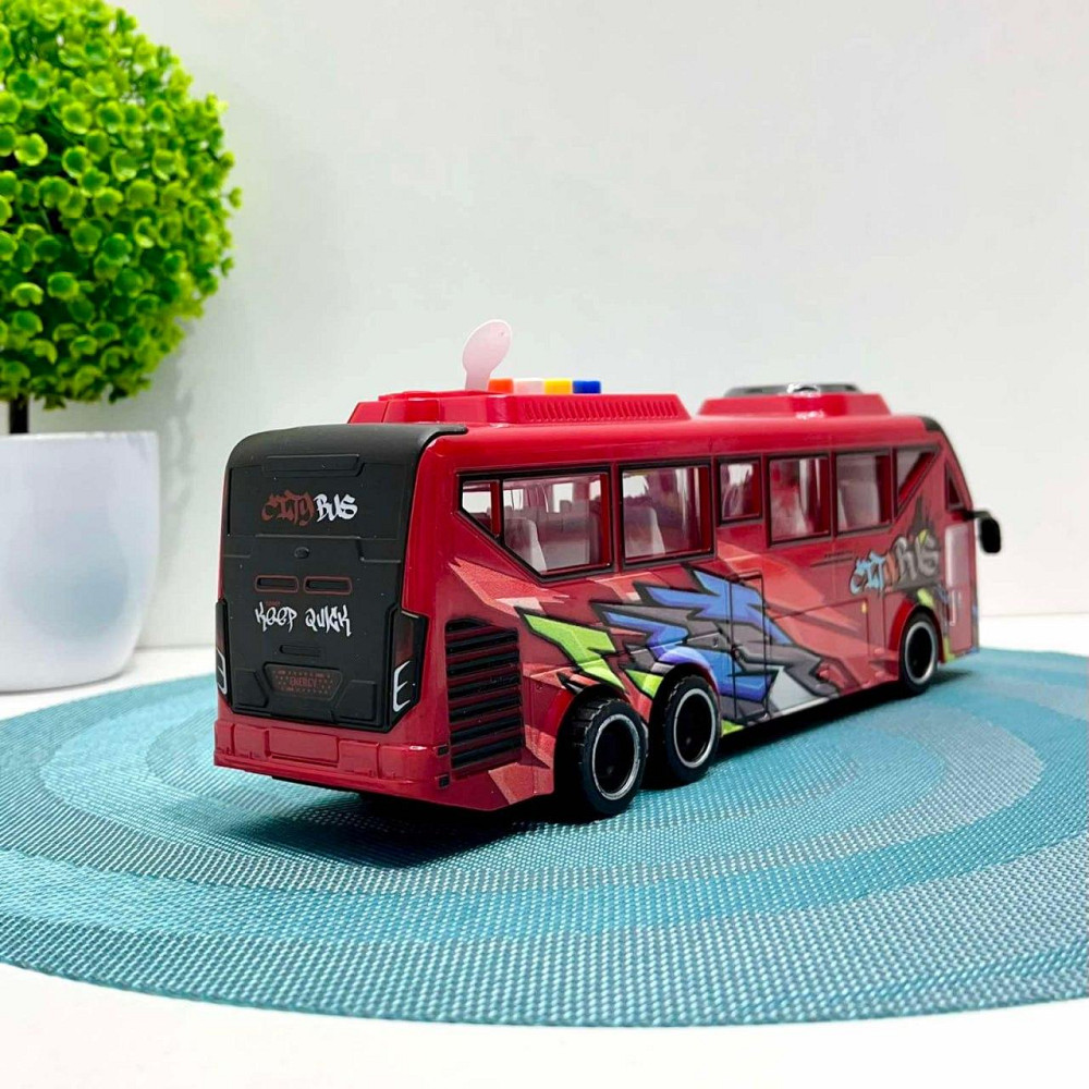 Автобус з інерцією підсвічуванням та звуком відкриваються двері 27см Червоний (JS162BC) Чернігів - фото 3
