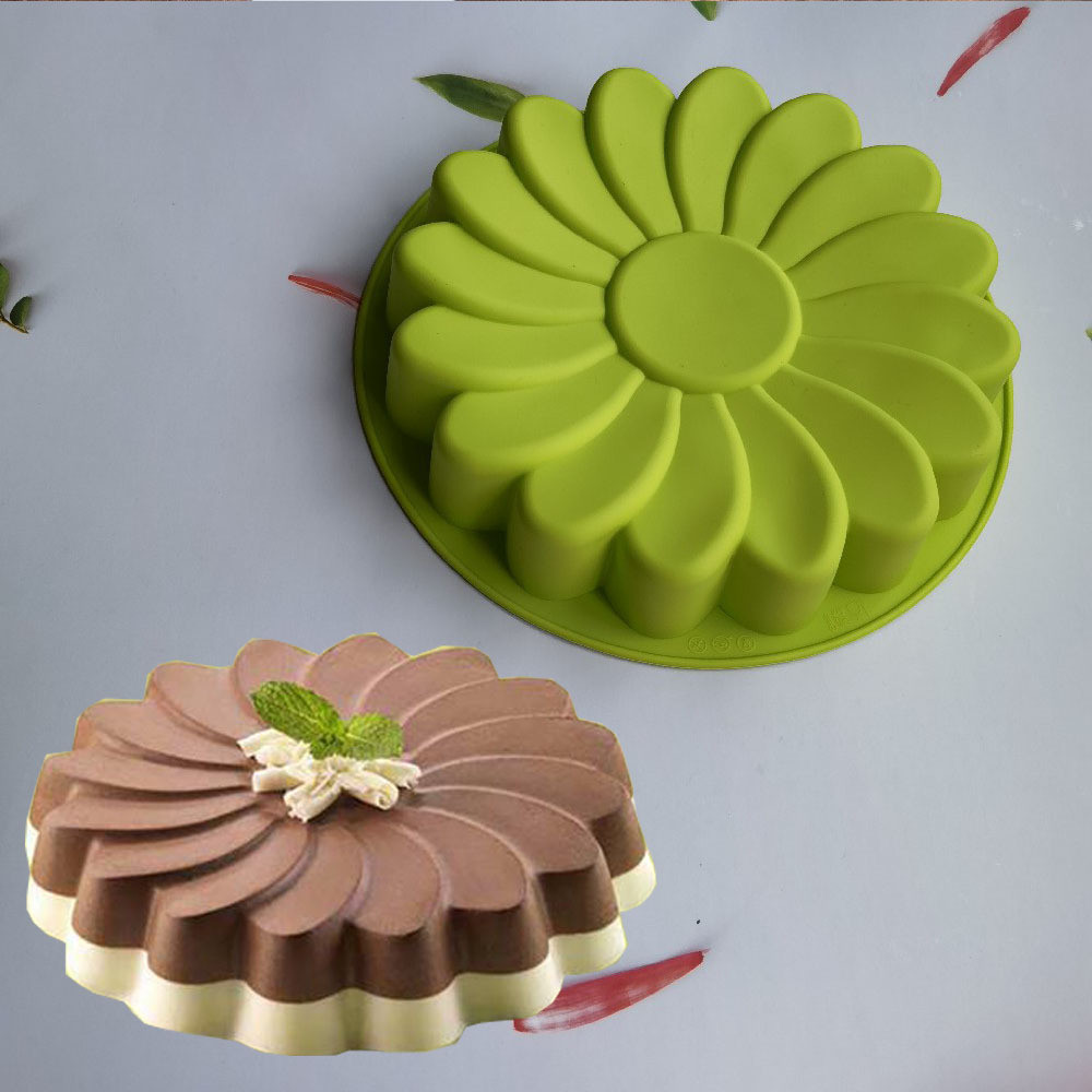 Молд силиконовый для выпечки Ромашка 225 мм салатовый Киев - изображение 1