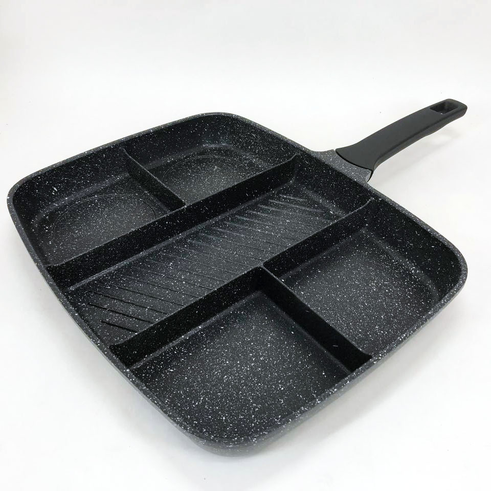 Нова алюмінієва сковорода UNIQUE UN-4021 38 х 31см, Сковорода для використання на плиті JS-81 Львів - фото 11