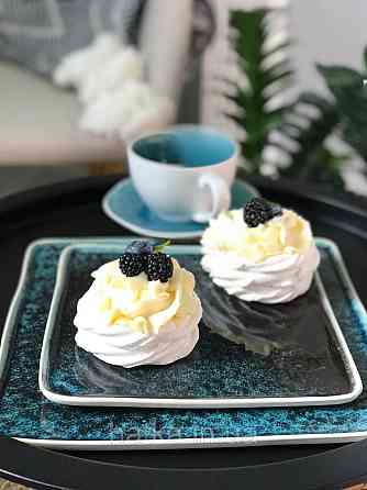 Тарілка квадратна Olens "Totem" 26,5х1,2 см кераміка синя для дому та ресторанів Київ