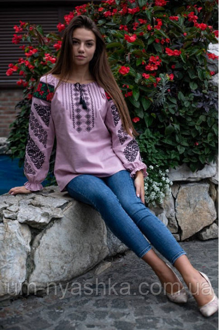 Жіноча жовта вишиванка на натуральному домотканному полотні "Анічка" Кривий Ріг - фото 1