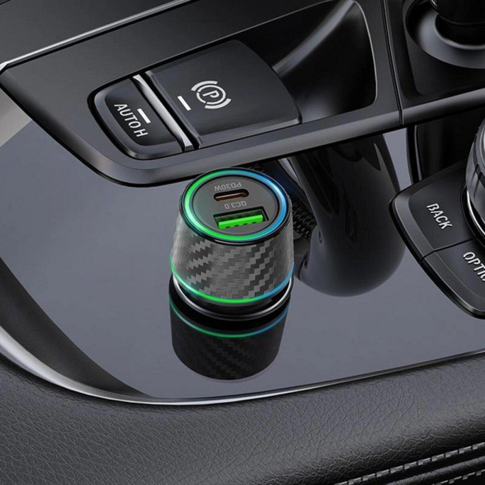 Автомобільний зарядний пристрій BOROFONE BZ21 Brilliant 48W dual port PD30W+QC3.0 car charger, колір чорний BZ21B Одеса - фото 7