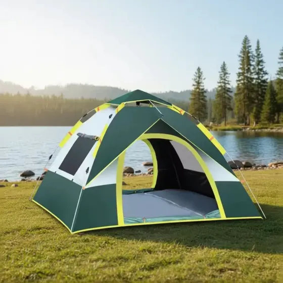 Автоматическая 4х местная палатка с навесом 210х200х135 / Палатка туристическая , кемпинговая , трехсезонная Коломыя