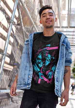 Футболка з аніме принтом Людина-бензопила оверсайз (S/M/L) Чорний AnimeJ0804 Дніпро