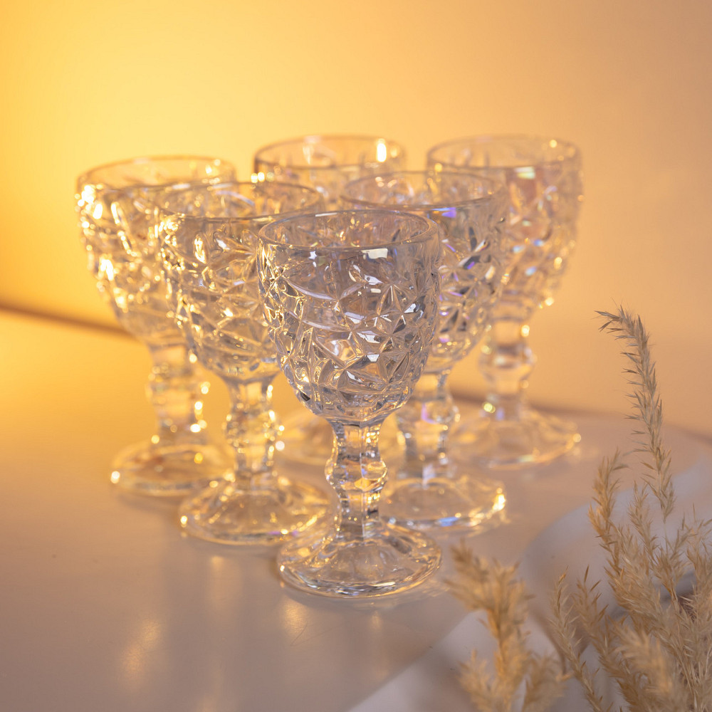 Набір чарок на ніжці 6 штук 50 мл для горілки наливки подарункові чарки скляні HP-19-178 Київ - фото 3