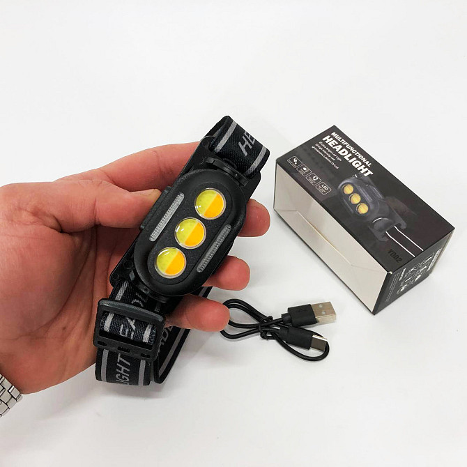 Ліхтар із різними режимами роботи YD02-COB (White+red+blue), Led ліхтар налобний LS-131 акумуляторний 1000лм Київ - фото 7