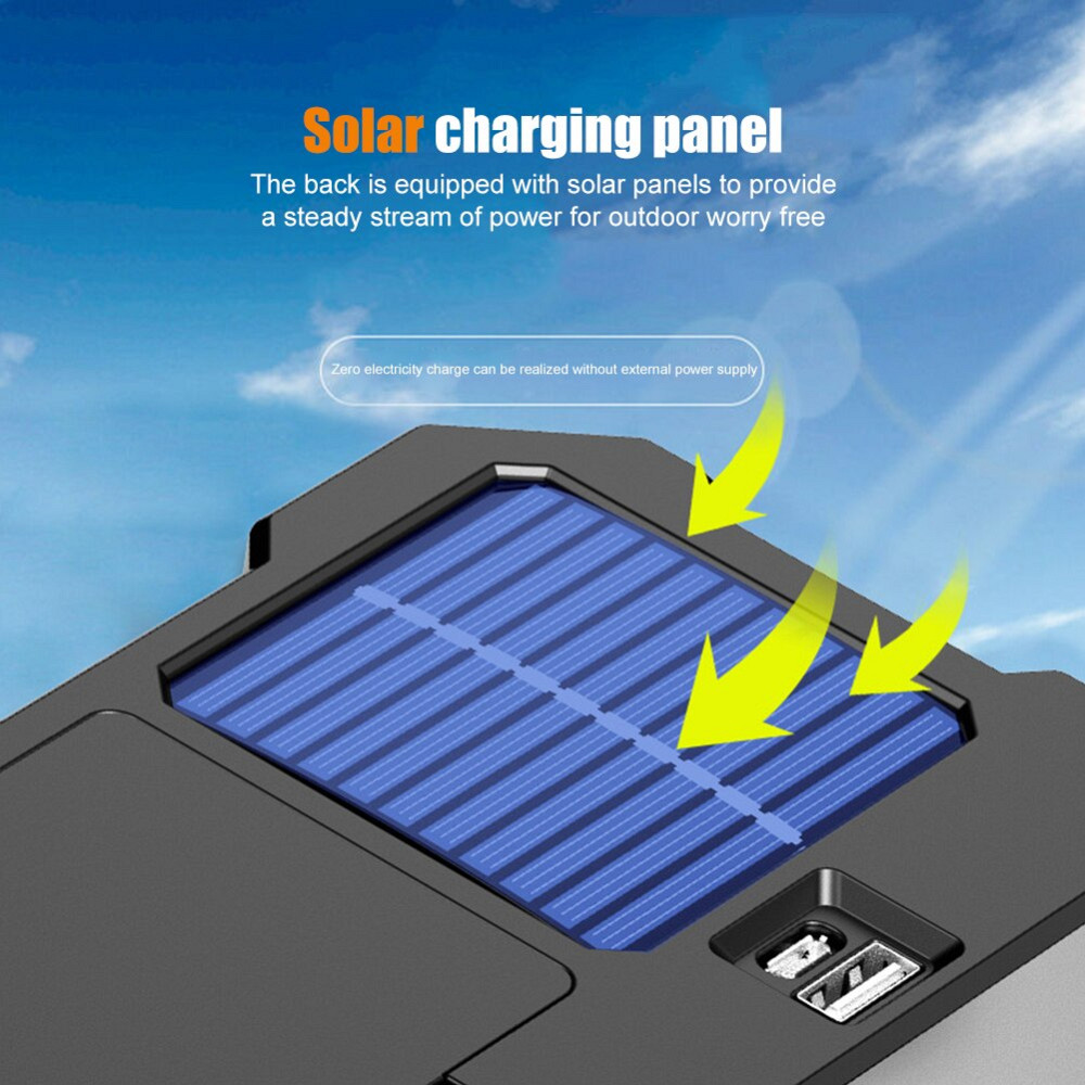 Світлодіодний ручний ліхтар Starnearby з акумулятором, на сонячній батареї (З золотистою вставкою) Миколаїв - фото 8