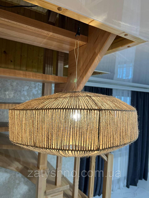 Люстра плетеная   круглая из джуготвой нити Киев - изображение 6