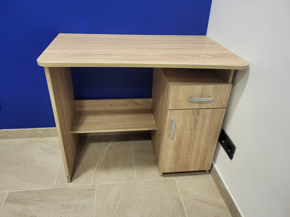 Маленький письменный стол для детей школьника, подростка с тумбой 90 см Дуб Сонома Львов - изображение 3