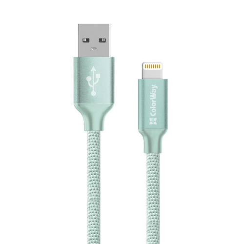 Кабель USB Lightning ColorWay CW-CBUL007-MT 2,4A 2м м'ятний Житомир