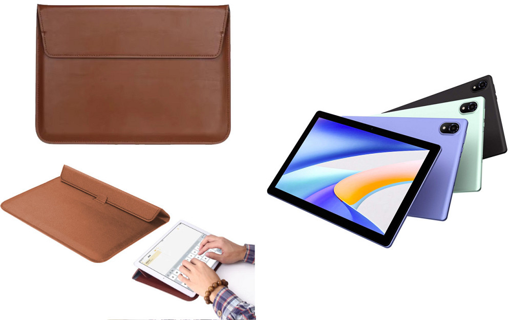 Чохол-конверт VitoCase для Doogee Tab U10, з функцією підставки для планшета Чорний Коричневий Київ - фото 1