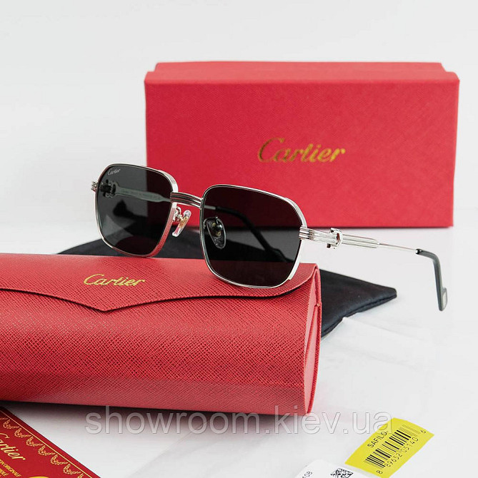 Чоловічі сонцезахисні окуляри (0445) silver Lux Київ - фото 3