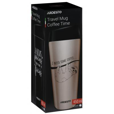 Термочашка Ardesto Coffee Time Bradypus 450 мл Beige (AR2645DBE) Вінниця - фото 7
