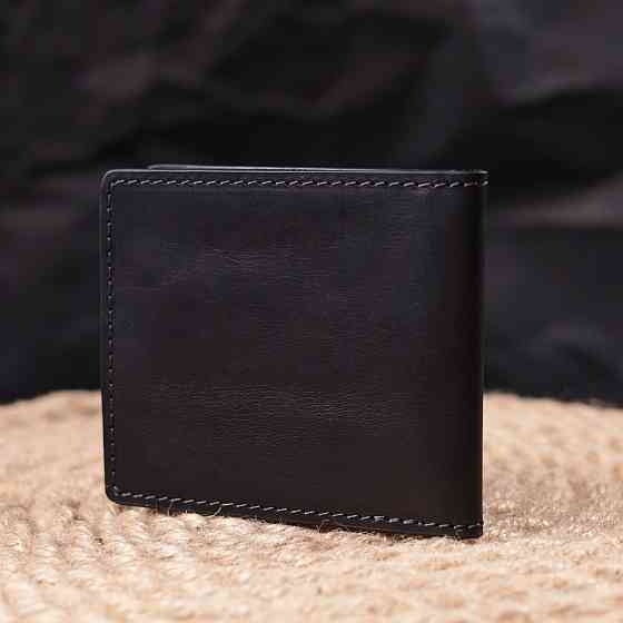 Надежная обложка из винтажной кожи для удостоверения участника боевых действий ЗСУ GRANDE PELLE 16758 Черная Киев