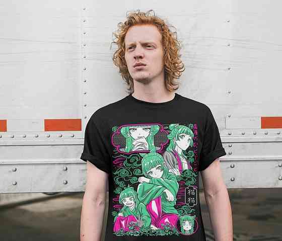 Футболка для хлопчика з аніме принтом Маомао Апотхекарй Діаріес Ессентіал оверсайз (зріст від 165 до 180) Чорний AnimeJ0832m Дніпро