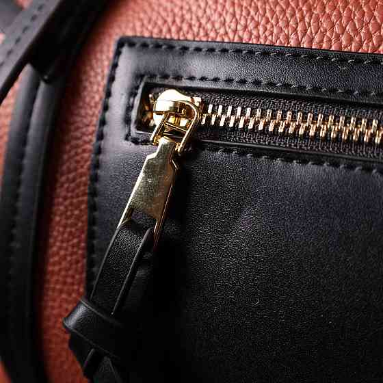 Містка двокольорова сумка жіноча з натуральної шкіри Vintage 22301 Коричнева Київ