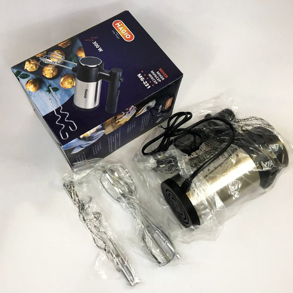 Міксер з насадками для збивання MAGIO МG-231 300 Вт, Міксер для замішування тіста ручний VC-66 Київ - фото 6