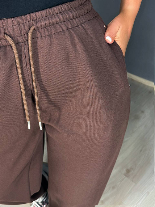 Штани жіночі A-N 27090 джогери спортивні на резинці трикотажні коричневі, коричневий, S Київ - фото 14
